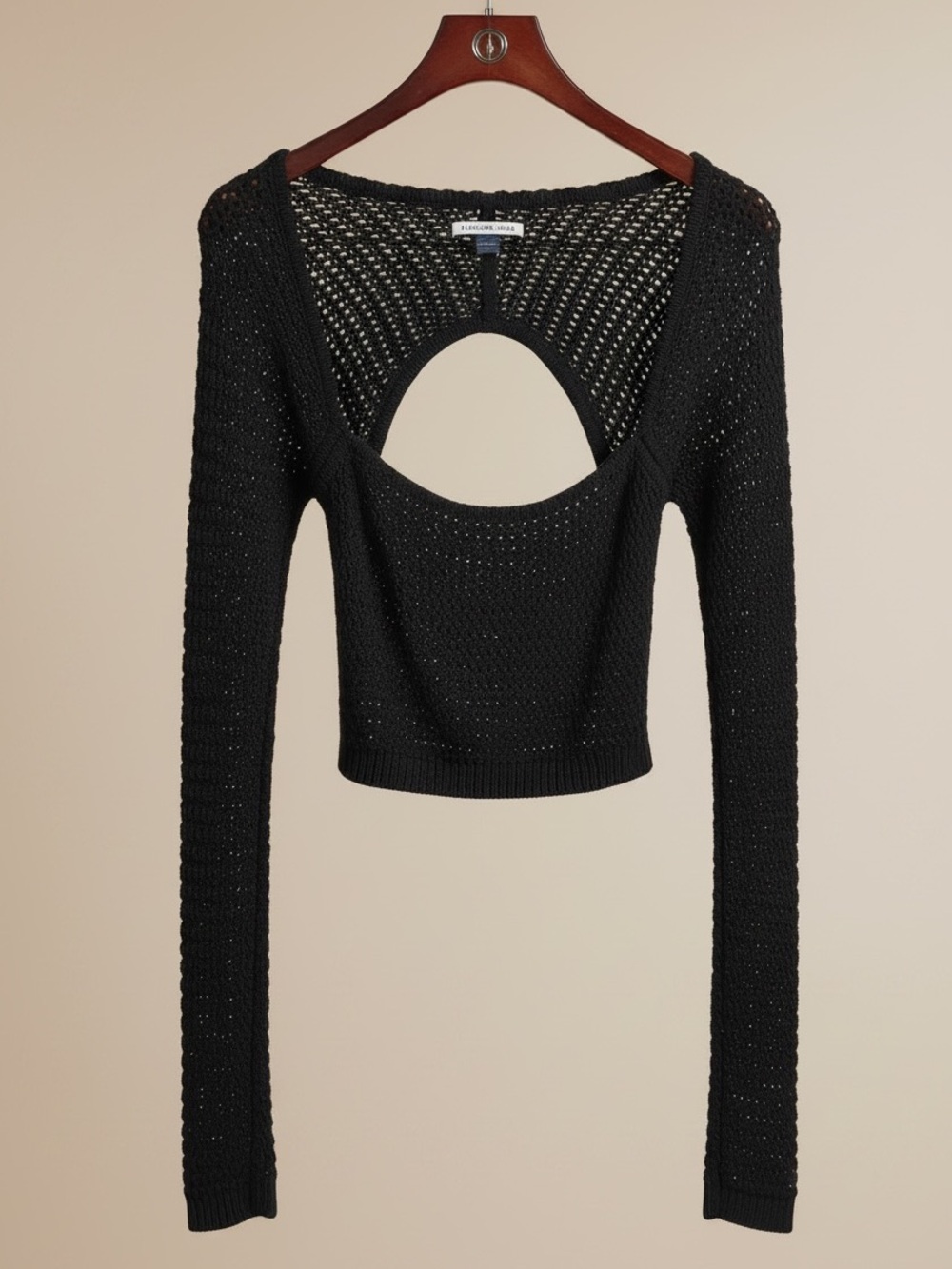 American Eagle Outfitters Open-Knit Sweater - Charcoal